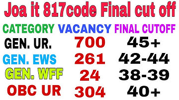 joa it final cut off 2021 | joa it 817 final cut off | hpssc joa it 817 final cut off | joa it cuof