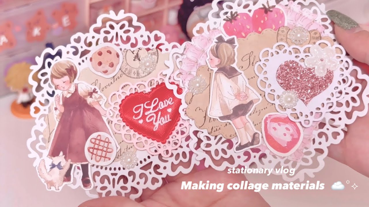 ［stationary grwm］⌇素材作りをする動画┊郵便物の梱包┊collage┊asmr