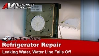 Kenmore Refrigerator Repair  Leaking Water, Water Line Falls Off  Ice Maker