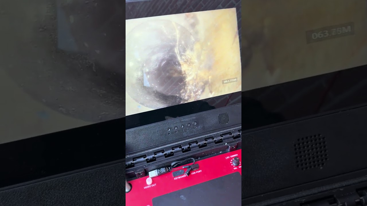 Camera inspection with the Amjet 360 degrees sewer camera.