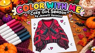 COLOR WITH ME 🎃🧶 Cozy Halloween Cardigan | Cozy Girl Season by Jeanett Veronica