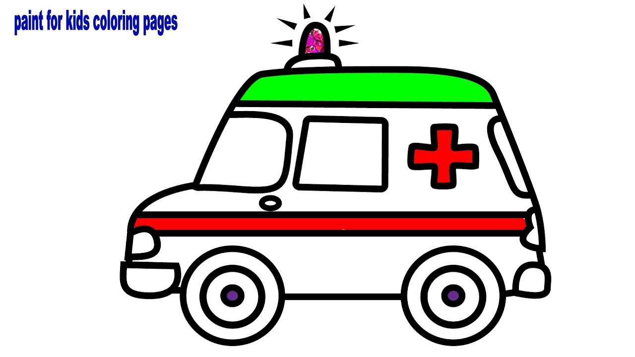 Glitter Toy Ambulance Coloring And Drawing Learn Colors For Kids Colouring For Children Youtube