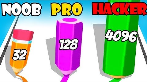 NOOB vs PRO vs HACKER - Color Pencil Run | Gameplay Walkthrough (Android,iOS)