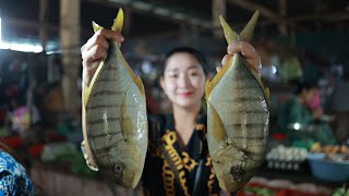 Yummy Ocean Fish, Chicken and Dried Fish Cook and Eat | Cooking with Sros