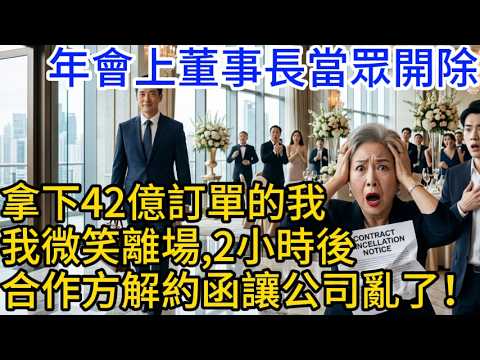 年會上，董事長當眾開除拿下42億訂單的我，我微笑離場，2小時後，合作方的解約函讓公司亂作一團！