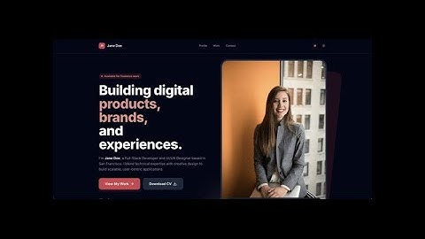 Elegant Developer Portfolio Website – Resume Template, Responsive, Instant Digital Download