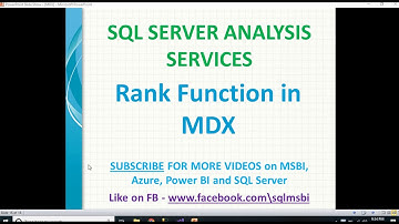Rank Function in MDX | mdx queries rank | ssas rank function