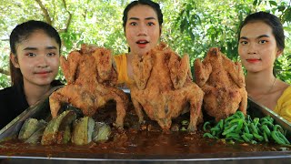 Yummy cooking chicken crispy with curry vegetable recipe - Amazing cooking