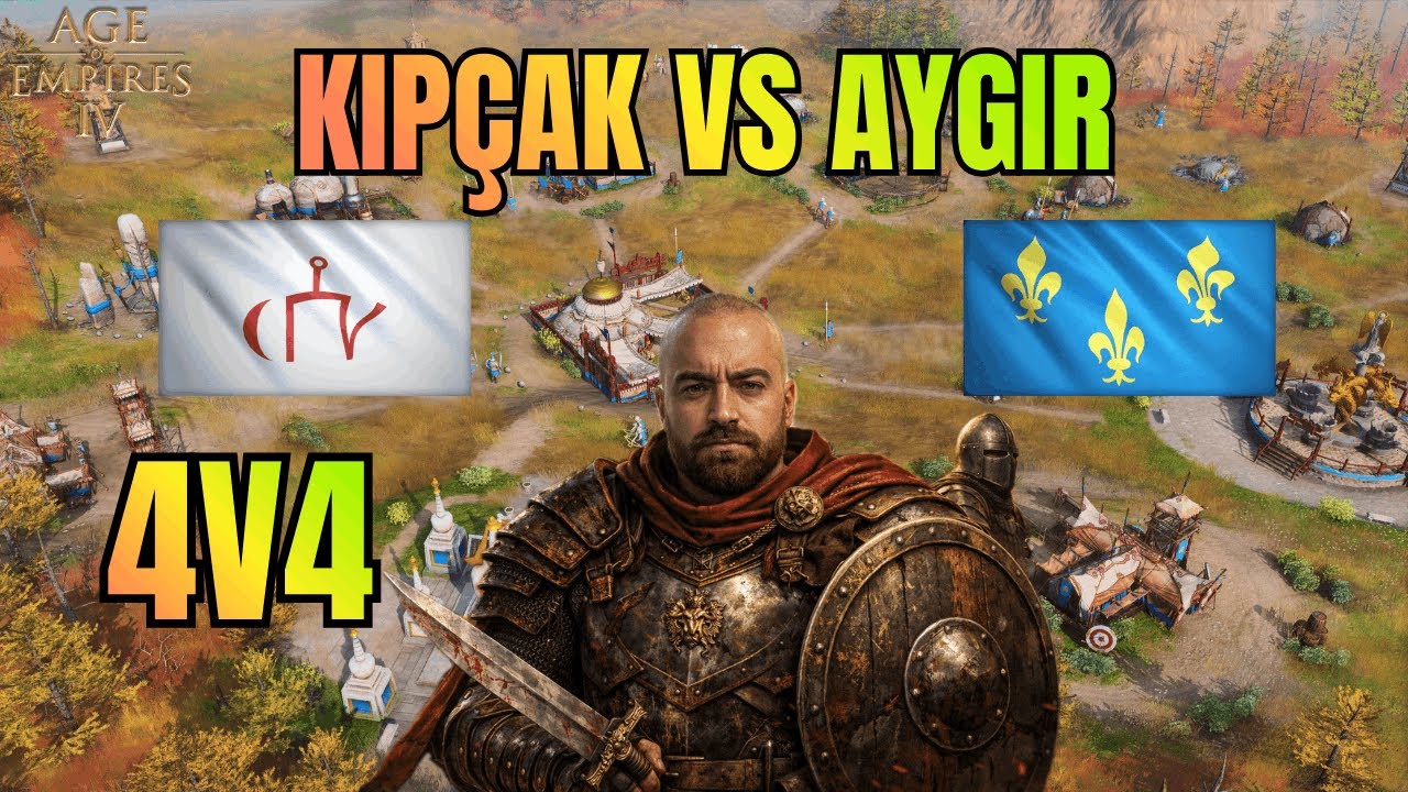 Kıpçak Atlıları Sahneye Çıktı! ⚔️ 4v4 Fransız vs Altın Orda – Age of Empires 4 Türkçe