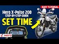 HERO X-PULSE 200 TIME SETTING✅️| HOW TO SET TIME AND DATE IN HERO XPULSE 200 4V| COMPLETE GUIDE