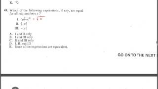 ACT Test 2 Math. Question 49.
