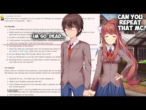 MC Says that Literature is BORING and makes Monika ANGRY(Doki Doki Interview Club/ALL DOKI QnA#4)