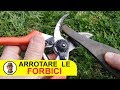 ARROTARE LE FORBICI DA POTATURA