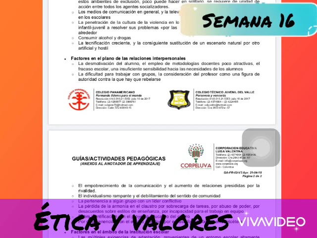 08 Junio/2020 Ética y valores 5-1 Semana 16: La Convivencia