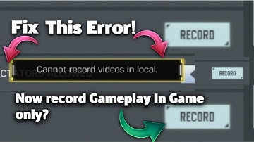 How To Fix Cannot Record In locals ( Record Gameplay Feature In Codm )