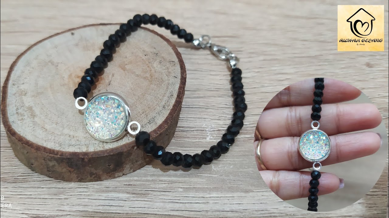 Tutorial gelang simpel  kristal ceko dan charm | Beaded Bracelet Tutorial