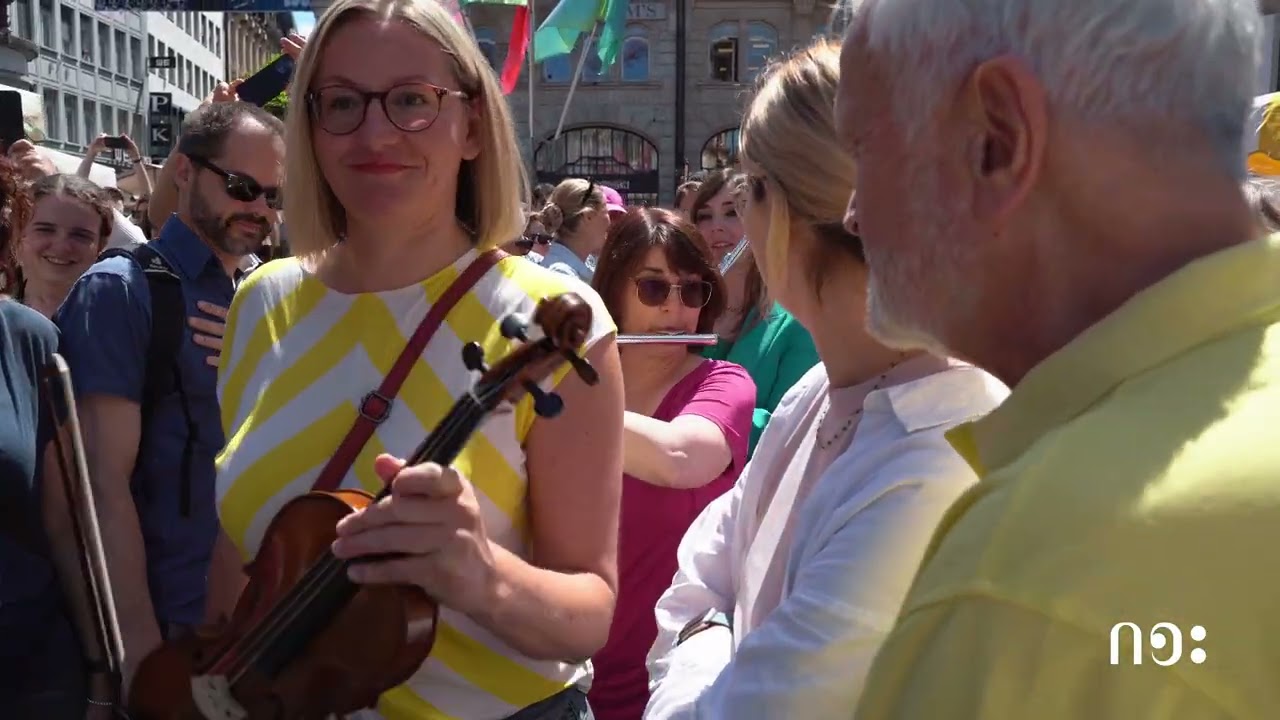 Neues Orchester Basel, Saison 2024/2025 FlashMob auf dem Marktplatz Basel, 16. Mai 2025