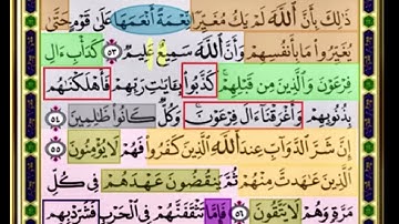 النصف الاول من صفحة 184 من سورة الانفال الايات من 52:57 مكررة بصوت الشيخ محمود الحصري