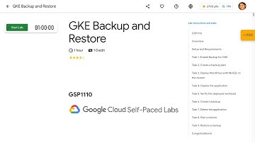 GKE Backup and Restore GSP1110