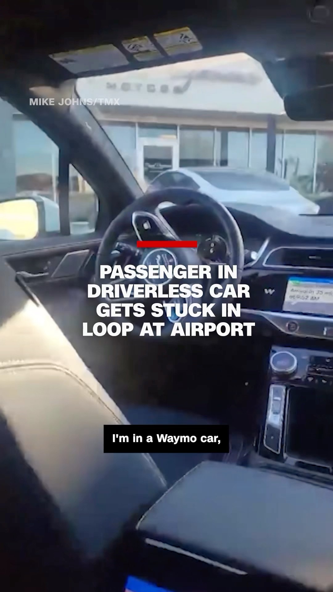 Passenger in driverless car gets stuck in loop at airport