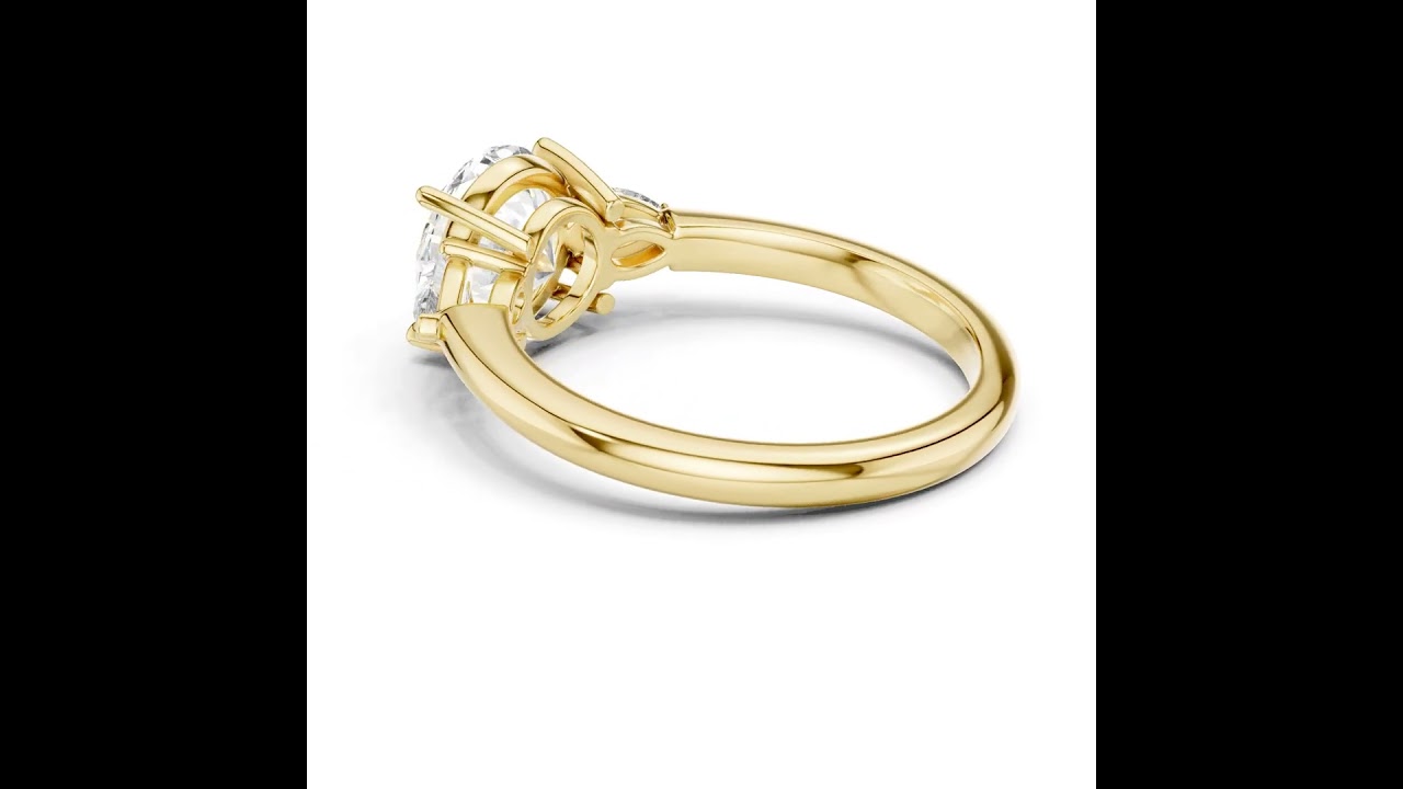 Pear Accent Round Cut Three Stone Promise Ring