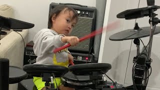 Sweet Child O’mine by Guns and Roses - Drum performance by 2 years old Baby Ban Drummer