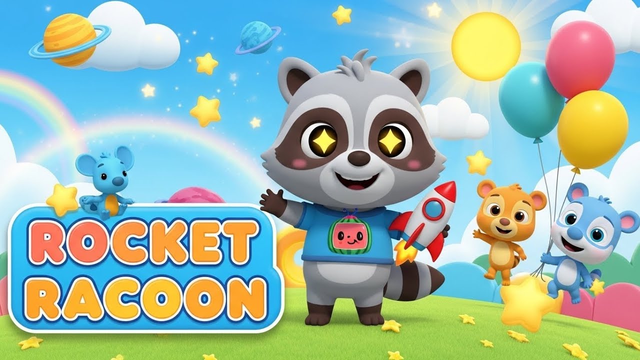 Kid Crew Racoon Rocket Raccoon 🦝 Fun Kids Cartoon | Nursery Rhyme & Toddler Song - YouTube