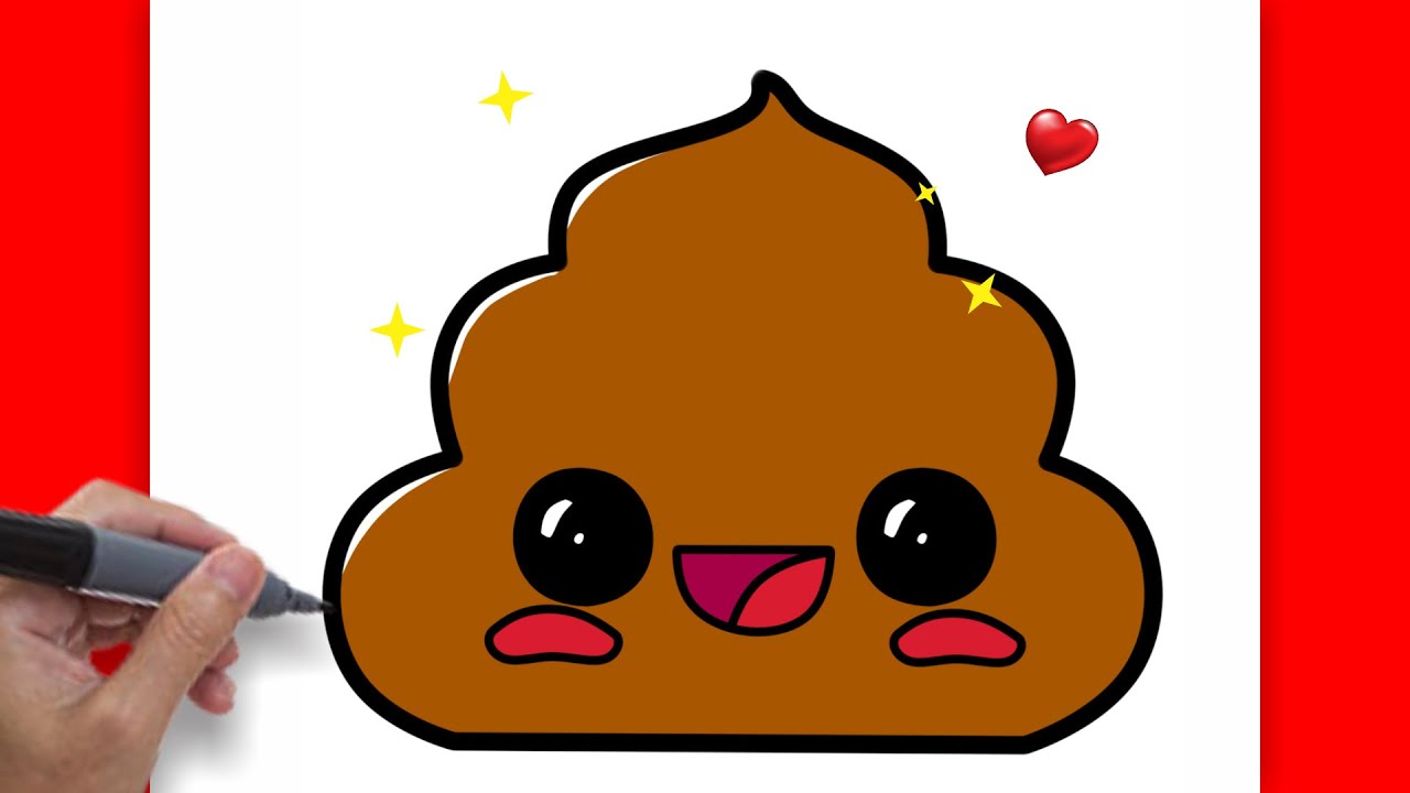 HOW TO DRAW POOP EMOJI DRAWING STEP BY STEP YouTube