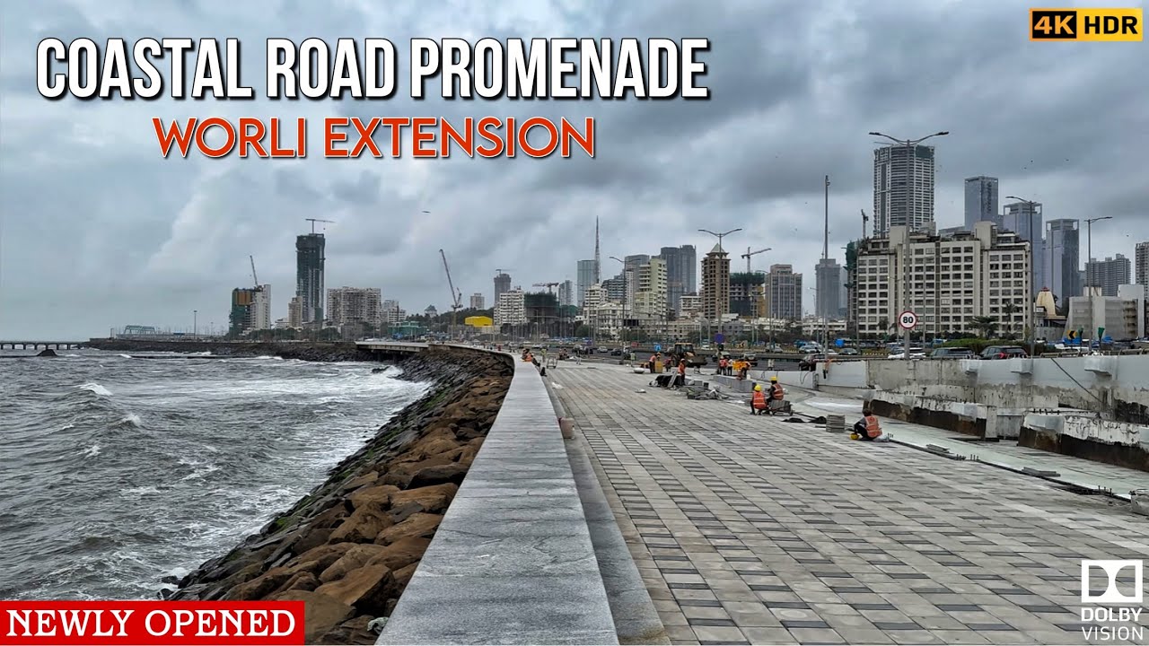MUMBAI’S Newly Opened Coastal Road Promenade | Part 2 - Worli Strech | 4K HDR Relaxing Walk | 🇮🇳 