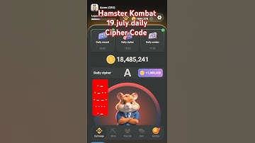 Daily Cipher Code 19 July Hamster Kombat | New daily Cipher Code #hamsterkombatdailycipher