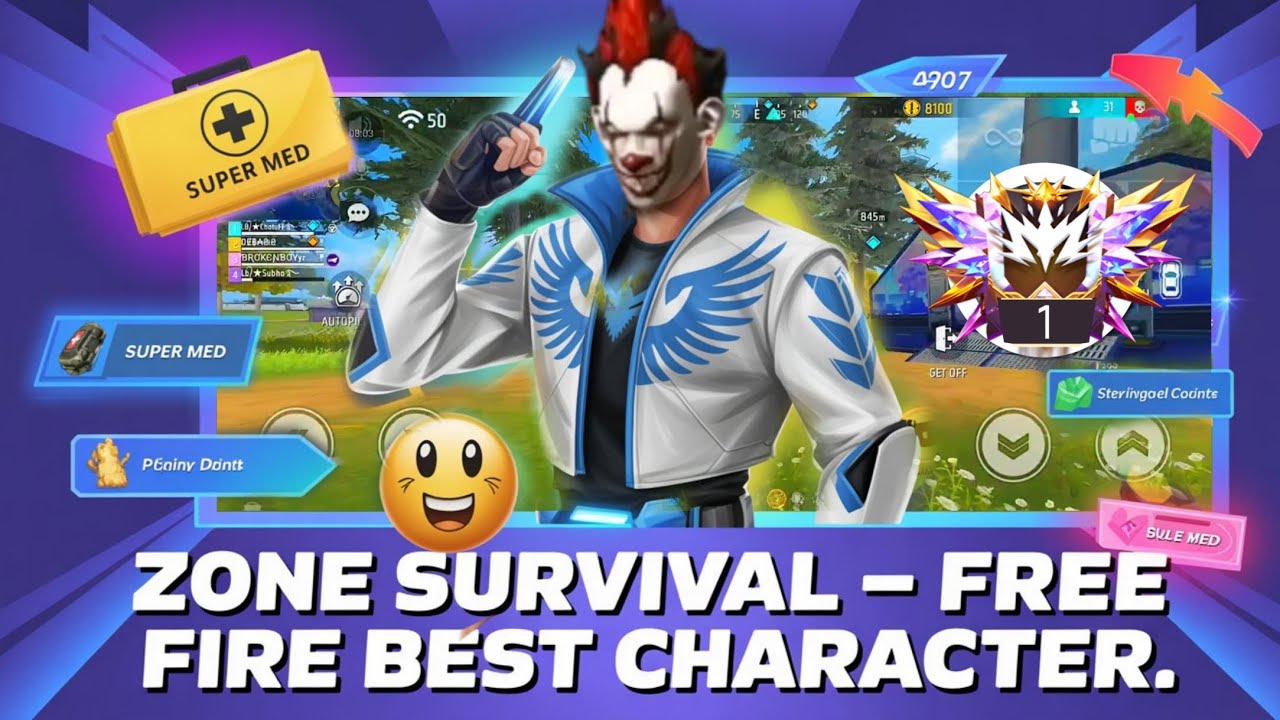 Zone Survival Free Fire Best Character | Best Zone Survival Track | Season 45 Rank Push Track