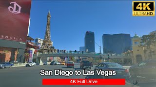 San Diego to Las Vegas Complete Scenic Drive 4K California to Nevada San Diego Ca To Las Vegas Nv Real Time Drive