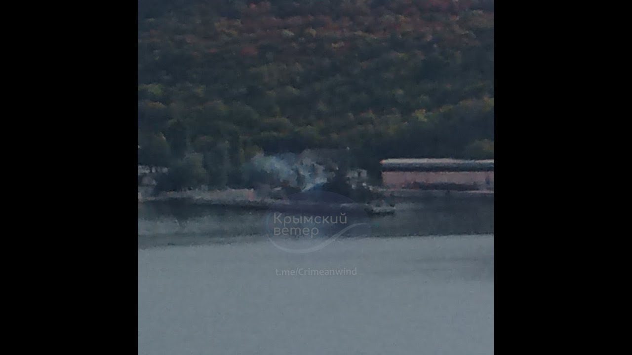 Russian Ship on Fire in Sevastopol: Project 1124-M Albatros-M Anti-Submarine Ship