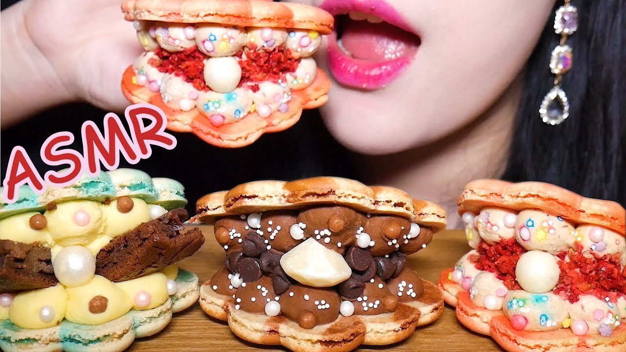 [ASMR]*PRETTY* MACARON│예쁜 조개롱♡│마카롱│Mukbang│먹방│리얼사운드