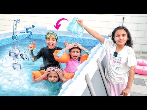 المسبح العملاق ودانا غرقتهم بالثلج سوالف بناتي