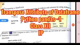 Transposing Dataframe (Python Pandas -1)