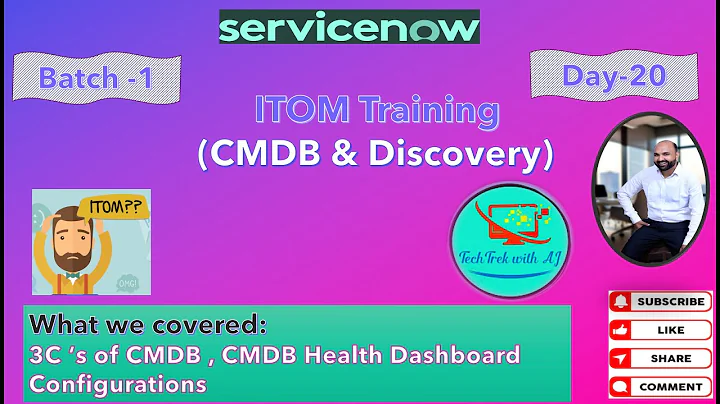ITOM Training- CMDB & Discovery| Batch 1 |Day 20 |3C ‘s of CMDB, CMDB Health Dashboard Configuration