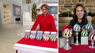 Lightscapes Set of 5 Lit Candy Cane Striped Ornaments on QVC