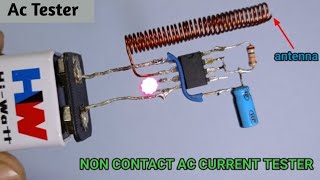 How to make non contact ac voltage detector using 555 timer ic / ac current tester