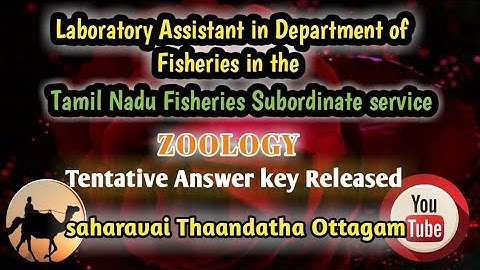 Laboratory Assistant in Department Of Fisheries zoology answer key