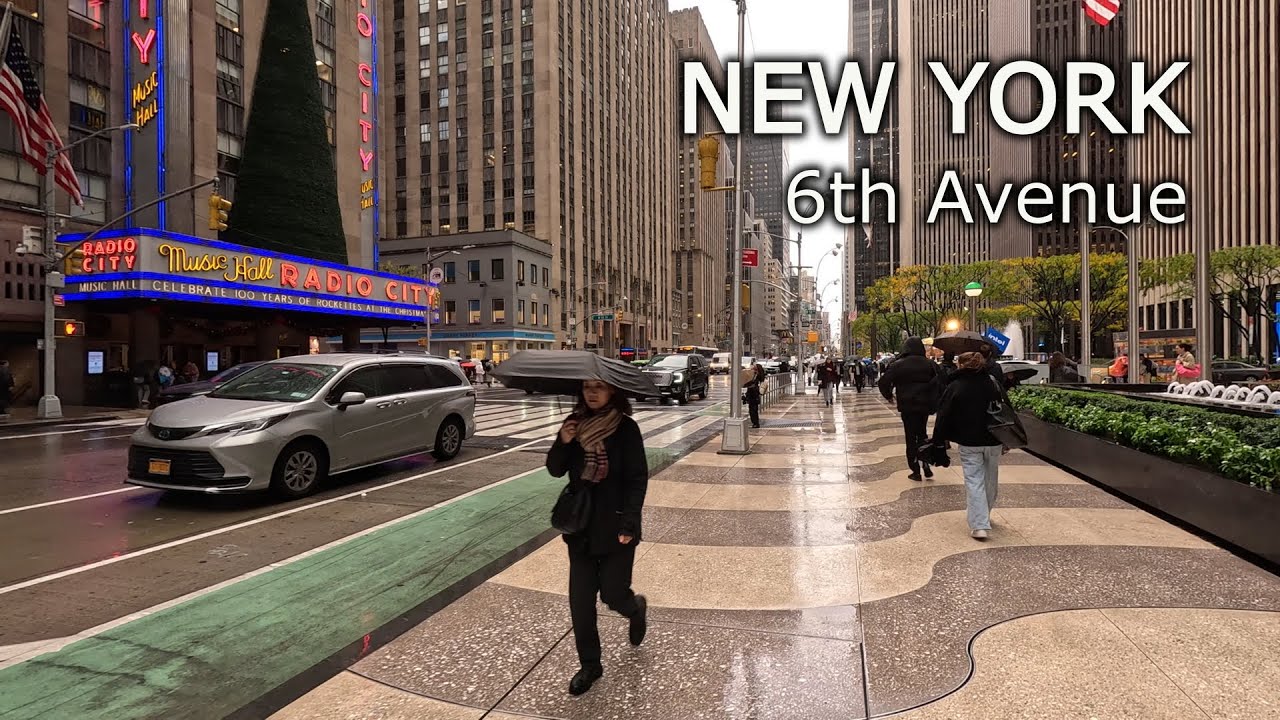 New York - Walking tour 6th Avenue  NYC 4К 60fps