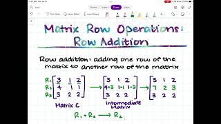 Matrix Row Operations: Row Addition