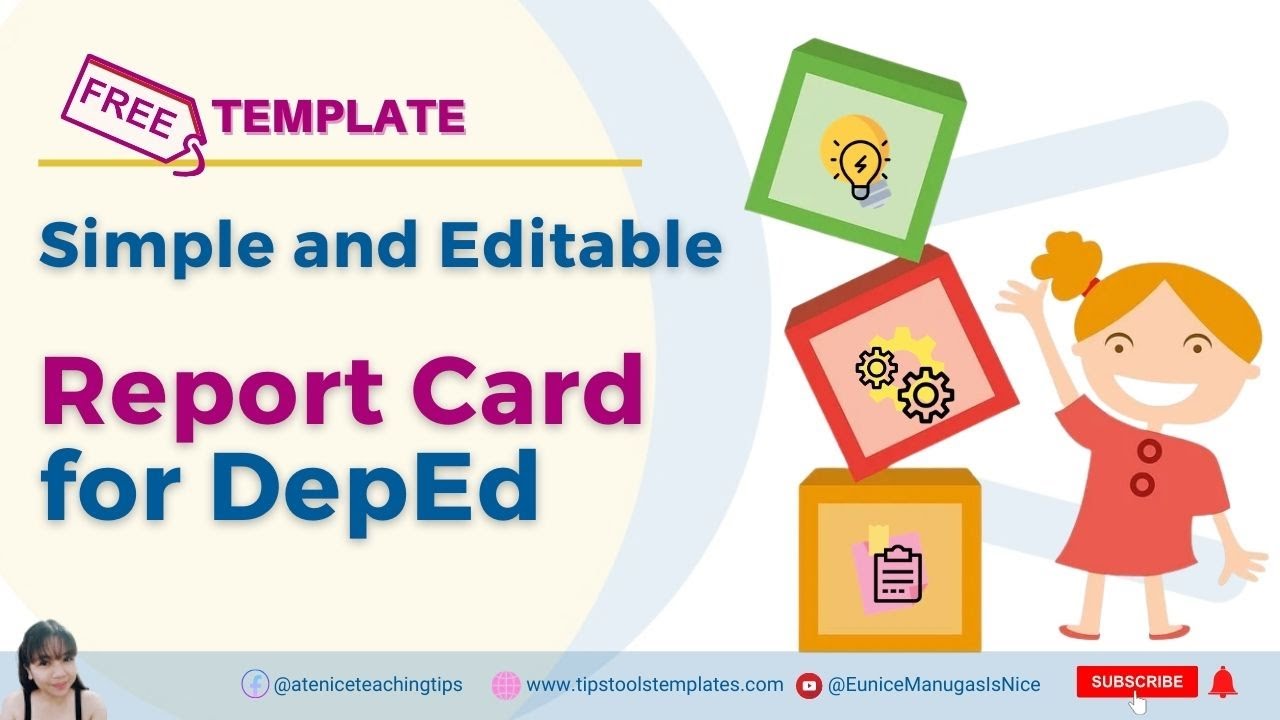 Simple And Editable Report Card For DepEd FREE TEMPLATE YouTube