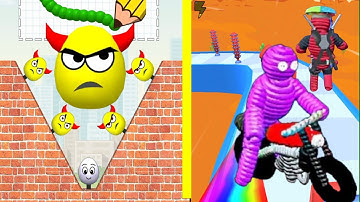 Draw to smash logic puzzles (save the dog)🆚 Rope man run 3D runner gameplay walkthrough android ios