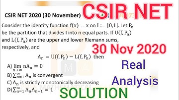 CSIR NET 30 November 2020 Mathematics Solution | CSIR NET Nov 2020 Real Analysis Part C Solution
