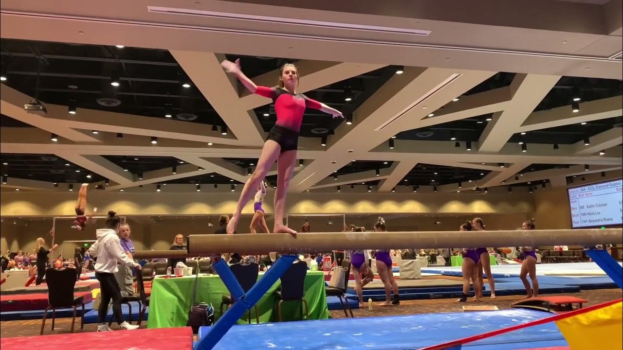 Xcel Diamond Gymnastics Beam Routine Rotherberg 2023 9.475 YouTube