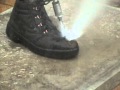 Safety at work - Water Jetting boots damaged by high pressure water