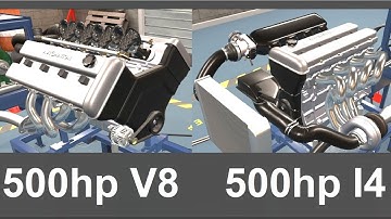 500HP 4-Cylinder vs 500HP 8-Cylinder! Automation Game