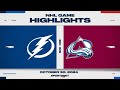NHL Highlights | Lightning vs. Avalanche - October 30, 2024