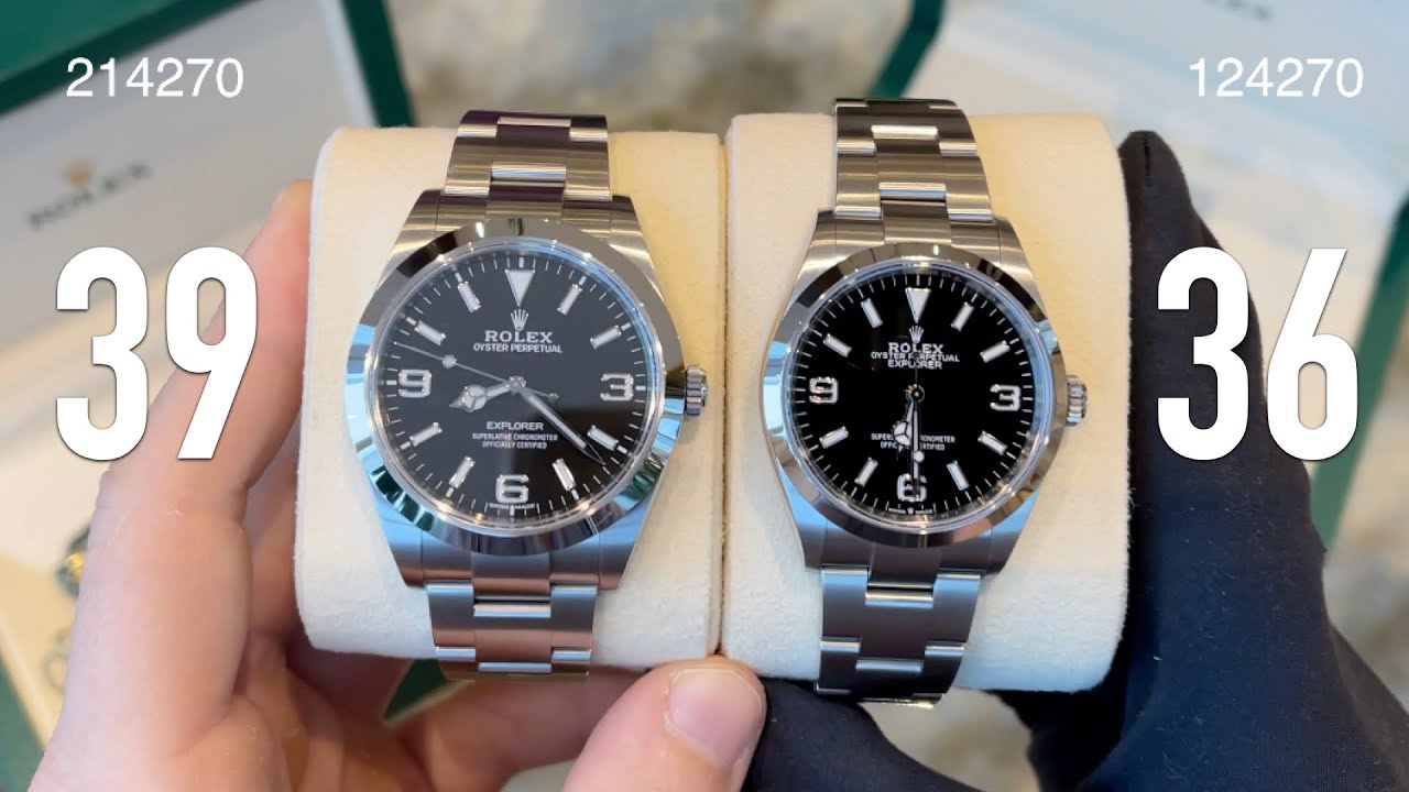 New Rolex Explorer 36mm 124270 vs Rolex Explorer 39mm 214270 review comparison